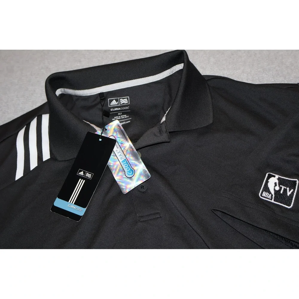 RARE Adidas Polo Shirt Mens XLT Gray NBA TV Logo Basketball 3-Stripes X22289 NEW
